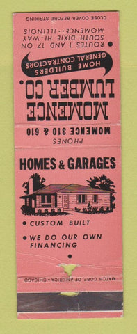 Matchbook Cover - Momence Lumber IL WORN PAPER LOSS