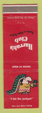 Matchbook Cover - Harrah's Club Casino Reno Lake Tahoe NV WEAR