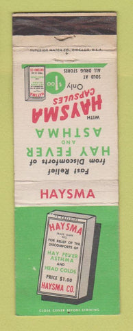 Matchbook Cover - Haysma Capsules for Hay Fever WEAR
