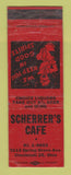 Matchbook Cover - Scherrer's Cafe Cincinnati OH WORN