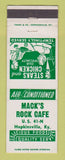 Matchbook Cover - Mack's Rock Cafe Hopkinsville KY