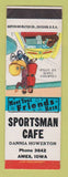 Matchbook Cover - Sportsman Cafe Ames IA SAMPLE WORN BACK