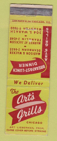 Matchbook Cover - Art's Grills Chicago IL WEAR