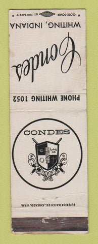 Matchbook Cover - Condes Whiting IN POOR BACK WORN