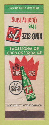 Matchbook Cover - 7Up Soda King Size 12oz Bottle