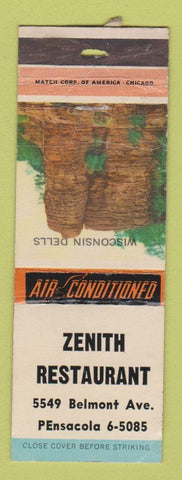 Matchbook Cover - Zenith Restaurant Chicago IL WORN POOR STRIKER