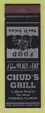 Matchbook Cover - Chud's Grill Tuscola IL SAMPLE WORN BACK