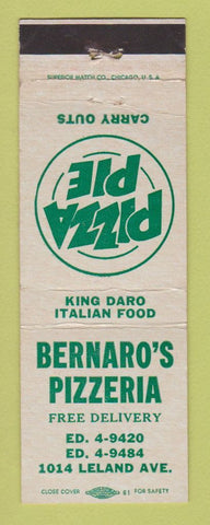 Matchbook Cover - Bernaro's Pizza Chicago? IL