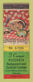 Matchbook Cover - T Campo Pizza Chicago IL POOR