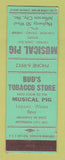 Matchbook Cover - Musical Pig Jefferson City MO Bud's Tobacco SAMPLE WORN BACK