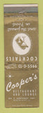 Matchbook Cover - Cooper's Restaurant Arlington Heights IL