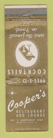 Matchbook Cover - Cooper's Restaurant Arlington Heights IL