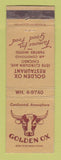 Matchbook Cover - Golden Ox Restaurant Chicago IL