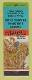 Matchbook Cover - Casper Building Trades Club WY Hillbilly