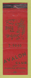Matchbook Cover - Avalon Club Evansville WY WORN girlie