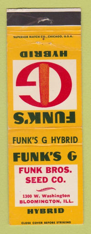 Matchbook Cover - Funk's Hybrid Corn Seed Bloomington IL