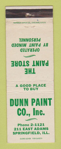 Matchbook Cover - Dunn Paint Company Springfield IL