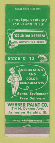 Matchbook Cover - Webber Paint Company Arlington Heights IL WEAR