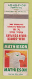 Matchbook Cover - Mathieson Fertilizer Neal Cooper Grain Windsor IL WORN