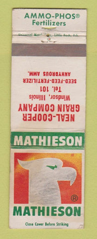 Matchbook Cover - Mathieson Fertilizer Neal Cooper Grain Windsor IL WORN