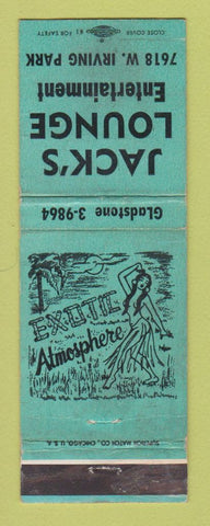 Matchbook Cover - Jack's Lounge Chicago IL girlie WORN