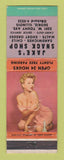 Matchbook Cover - Jake's Snack Shop Skokie IL pinup WEAR