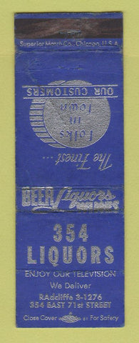 Matchbook Cover - 354 Liquors Chicago? IL WORN