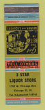 Matchbook Cover - 3 Star Liquor Store Chicago IL WEAR