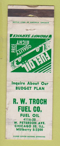 Matchbook Cover - RW Troch Fuel oil Chicago IL WORN