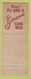 Matchbook Cover - Gettelman Beer Lemon Twist Lounge Chicago IL WORN