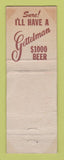 Matchbook Cover - Gettelman Beer Andy Cary's Tap Chicago IL WORN