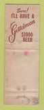 Matchbook Cover - Gettelman Beer The Huddle Chicago IL WORN