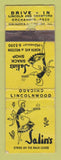 Matchbook Cover - Salin's Drive in Chicago IL girlie POOR