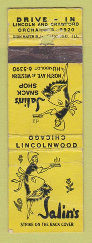 Matchbook Cover - Salin's Drive in Chicago IL girlie POOR