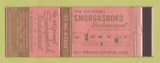 Matchbook Cover - Original Smorgasbord Restaurant Hot Springs AR