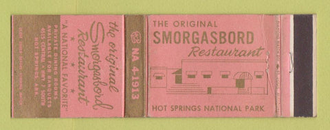 Matchbook Cover - Original Smorgasbord Restaurant Hot Springs AR