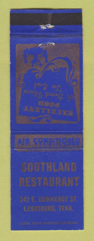Matchbook Cover - Southland Restaurant Lewisburg TN WORN