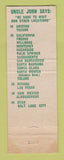 Matchbook Cover - Uncle John's Pancake House  CHAIN