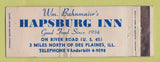 Matchbook Cover - Hapsburg Inn Des Plaines IL WORN Full Length