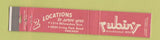 Matchbook Cover - Rubin's Restaurant Chicago IL WEAR 10 Strike