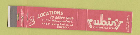 Matchbook Cover - Rubin's Restaurant Chicago IL WEAR 10 Strike