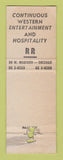 Matchbook Cover - Cowpoke Bar RR Chicago IL PAPER LOSS