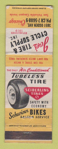 Matchbook Cover - Seiberling Tires Chicago IL Joe's Tire Supply WORN