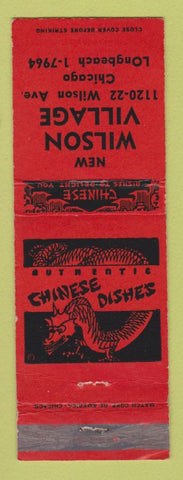 Matchbook Cover - Wilson Village Chinese Restaurant Chicago IL