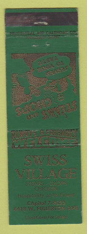 Matchbook Cover - Swiss Village Restuarant Chicago IL