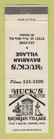 Matchbook Cover - Huck's Bavarian Village Redford MI