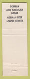 Matchbook Cover - Huck's Bavarian Village Redford MI