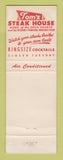 Matchbook Cover - Tom's Restaurant Steaks Melrose Park IL