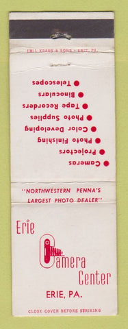 Matchbook Cover - Erie Camera Center PA WEAR