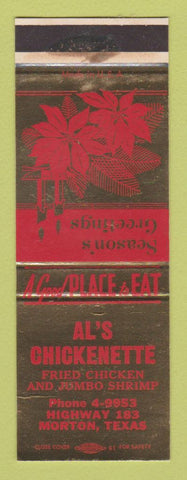 Matchbook Cover - Al's Chickenette Morton TX Christmas